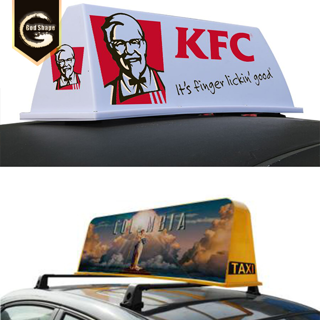High Quality Advertising Factory Taxi Roof Waterproof Led Light Box Sign