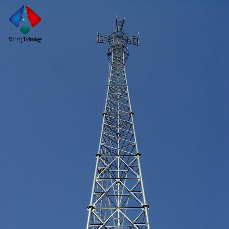 Manufactory supplied self supporting 3 legged telecom steel tube tower
