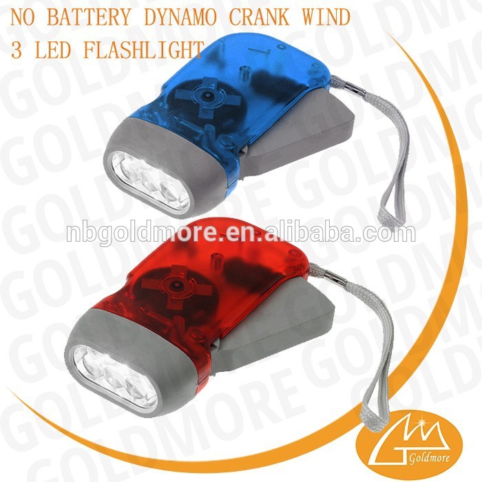 goldmor 3 leds dynamo flashlight,hand wind up crank dynamo flashlight,led dynamo torch