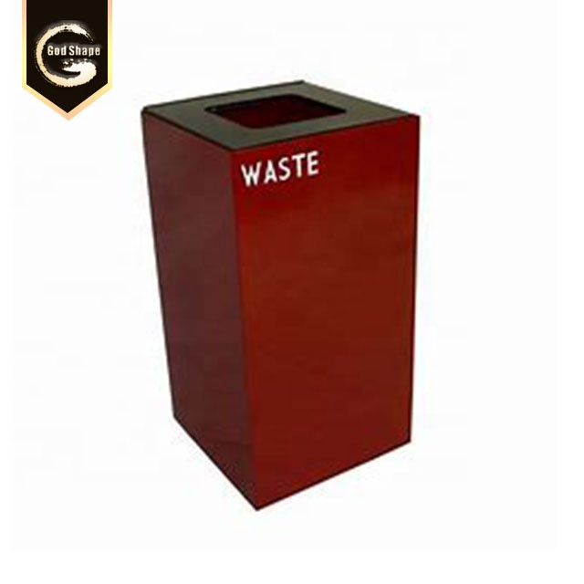 Factory Stainless Steel Simple Park Street Trash Can Dustbin Office Apartment Trash Can Garbage Waste Bin