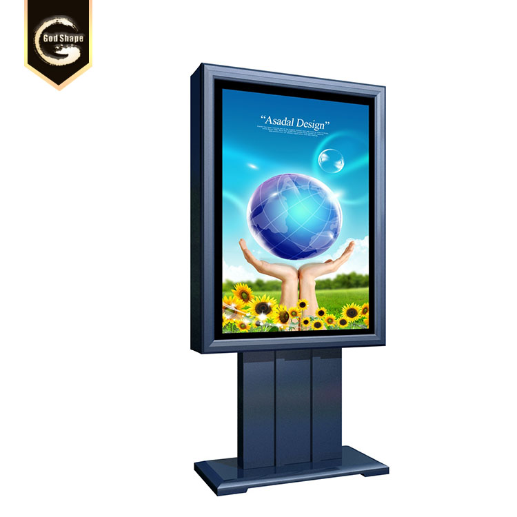 outdoor waterproof led lightbox sign illuminated signage advertising scrolling light box with wheel