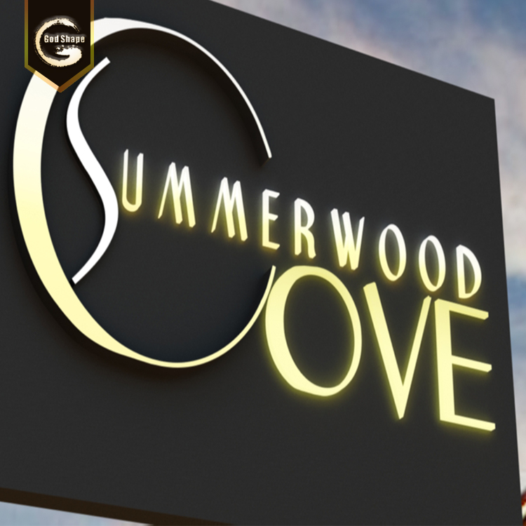 Wall mount raised up 3d metal lobby signage metal logo letter alphabet sign