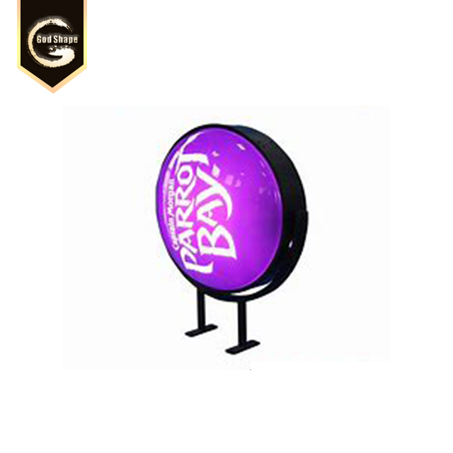 Advertising High Quality Bar Acrylic Beer Food Street Wall Mounted  Double Sided Round Light Boxes Led Light Box