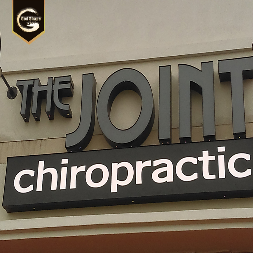 Customized brushed chromed stainless steel backlit light letters small acrylic led sign