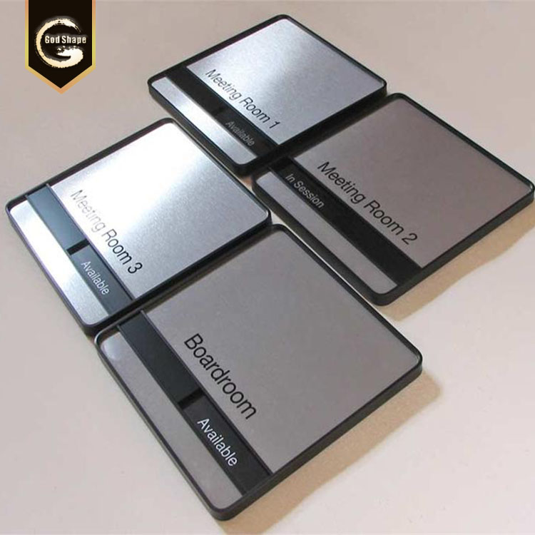 Office directory wayfinding Sliding siganeg wall mount metal room sign nameplate