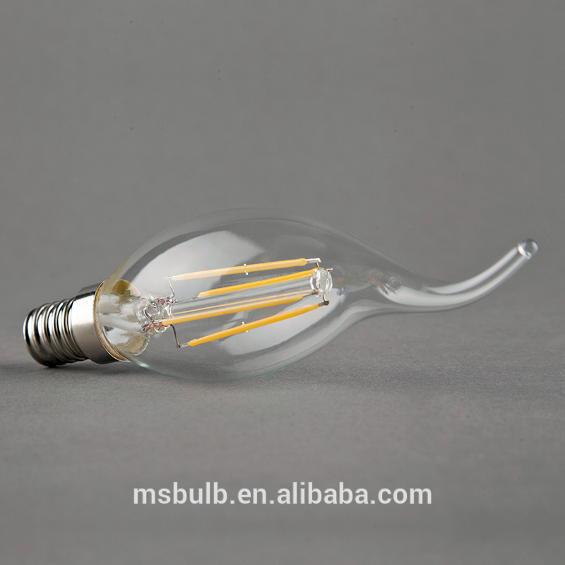 Promotion 2W 4w C35 led candle light indoor decorative led filament lbulb e14/27 led bulbs