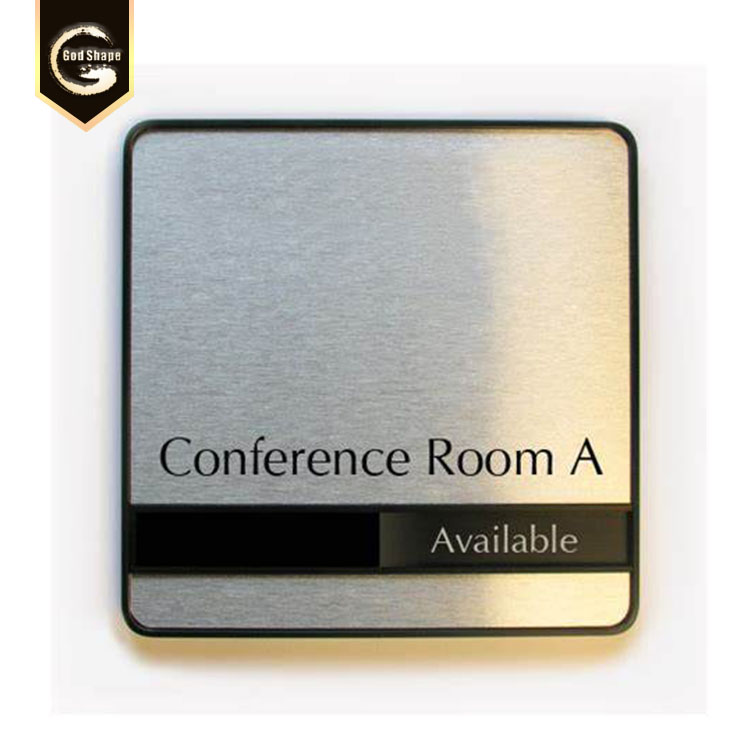 Double layer tempered glass wall mount signage non-illuminated outdoor house room number plaque