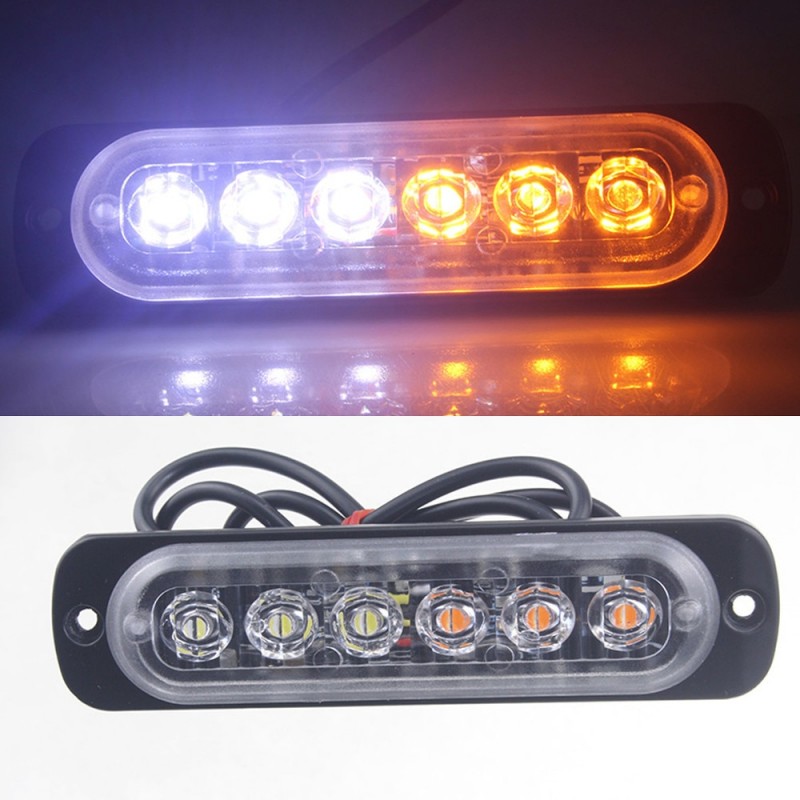 Car light Amber 6 LED Car Truck Emergency Beacon Warning Hazard Flash Light Bar NOV9