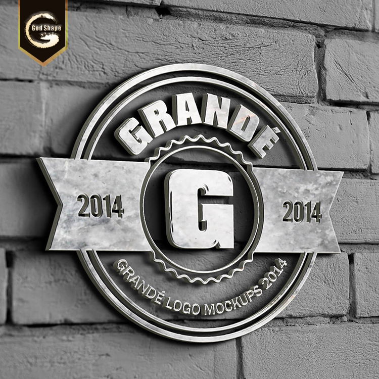 Custom made stainless steel metal laser cut signage wall business logo 3d metal sign