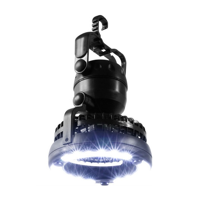 2 IN 1 Portable Outdoor Tent Light 18 LED Fan Camping Light with ceiling fan and emergency tent light