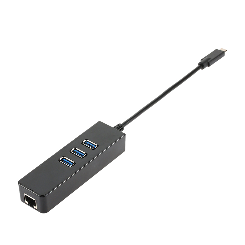 USB 3.1 Type C to Gigabit RJ45 Ethernet Lan Adapter and 3 port USB 3.0 Hub