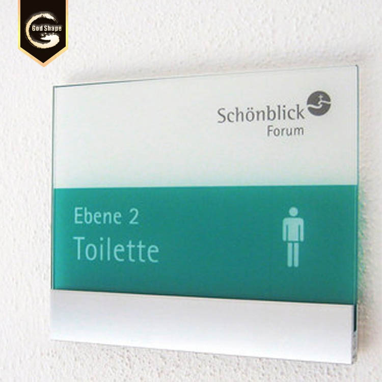 Indoor non-illuminated signage wall mount directional arrow signage wayfinding sign