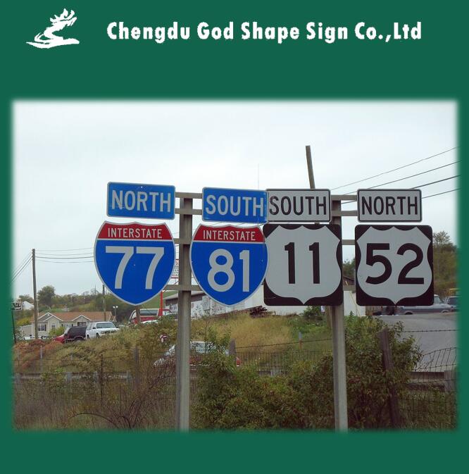 Road triangle metal reflective traffic signs