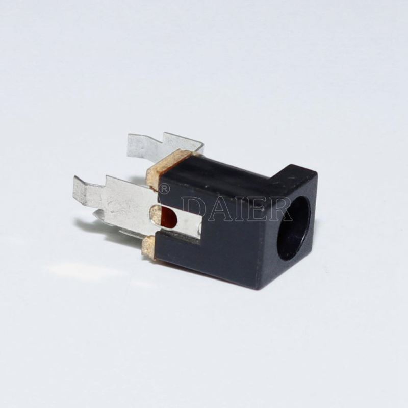 Black Plastic Electrical 5.5mm x 2.1mm 3 PCB Terminal Audio Video DC Power Jack Female