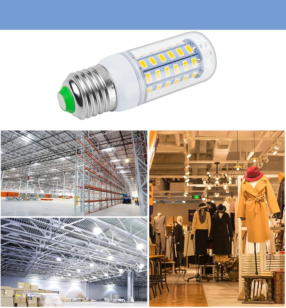 E27 LED Lamp E14 LED Bulb SMD5730 220V Corn Bulb 24 36 48 56 69 72LEDs Chandelier Candle LED Light For Home Decoration