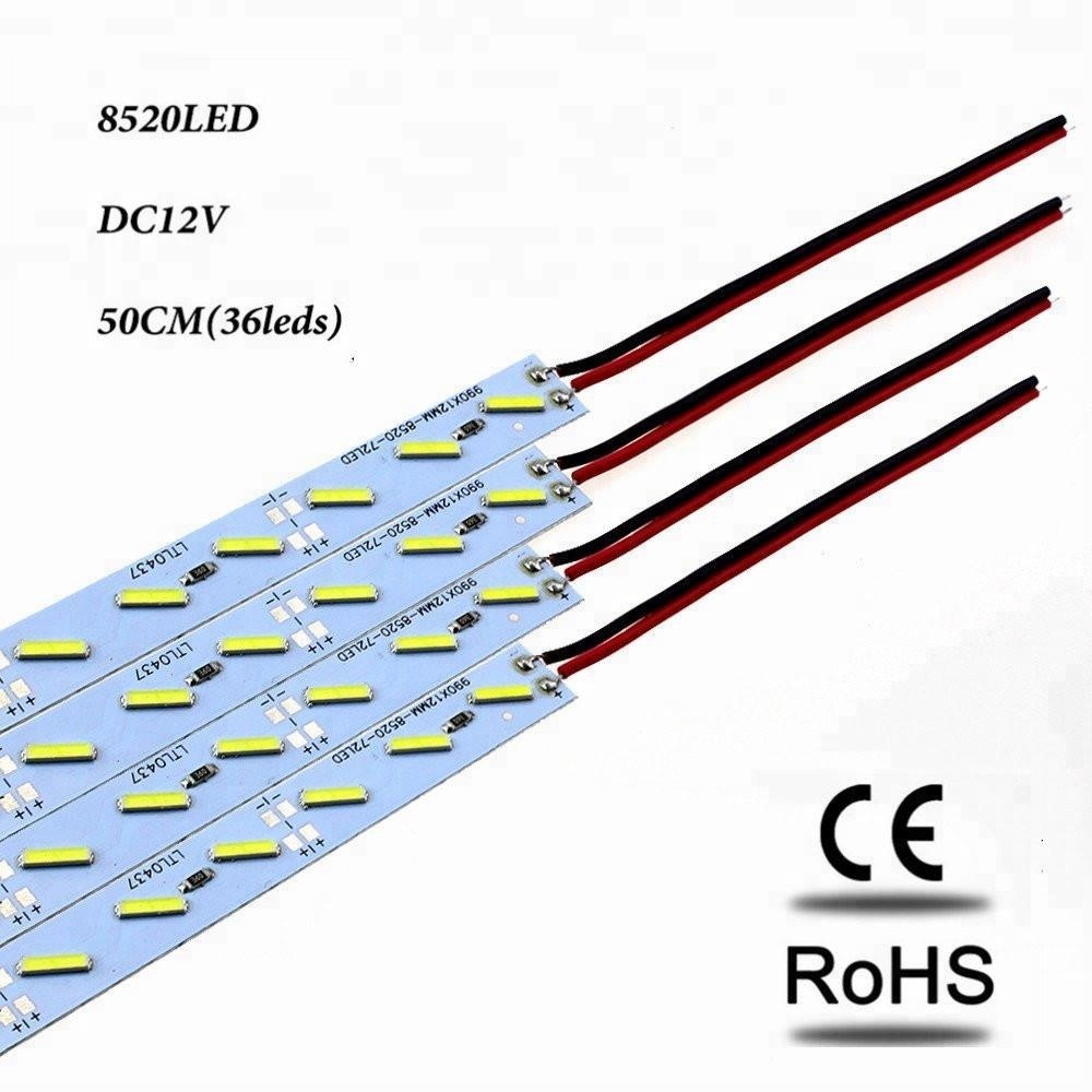 1M 8520 72 LED 12V ultra thin led strip Bar Light With Aluminium Alloy Shell