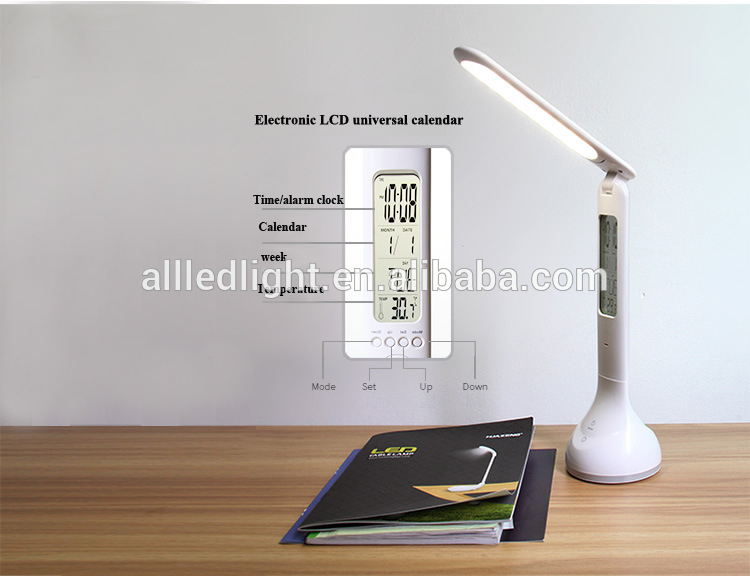 Office reading table lamp led with calendar and clock