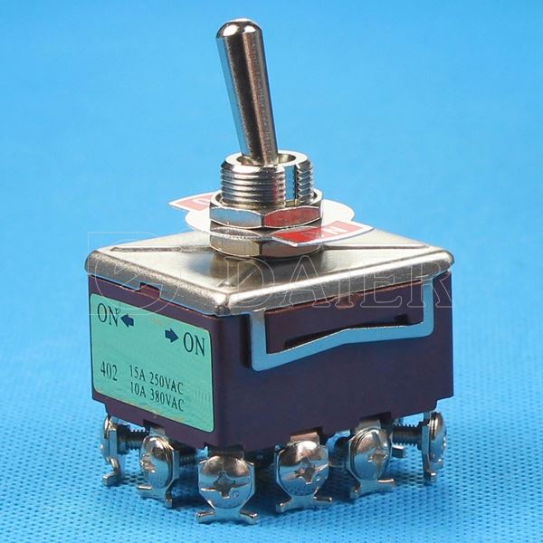 KN3C-402 15A 250V 4 Pole ON-ON Locking 2 Way Toggle Switch 12Pin
