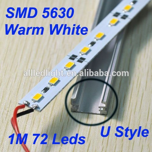 led bar light 72led/m 5630 led rigid bar with U type Aluminum Alloy Slot + PC Cover + Accessories