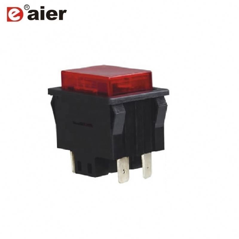 15A 250VAC 8PIN Soldering Type Illuminated Latch Push Switch 12V