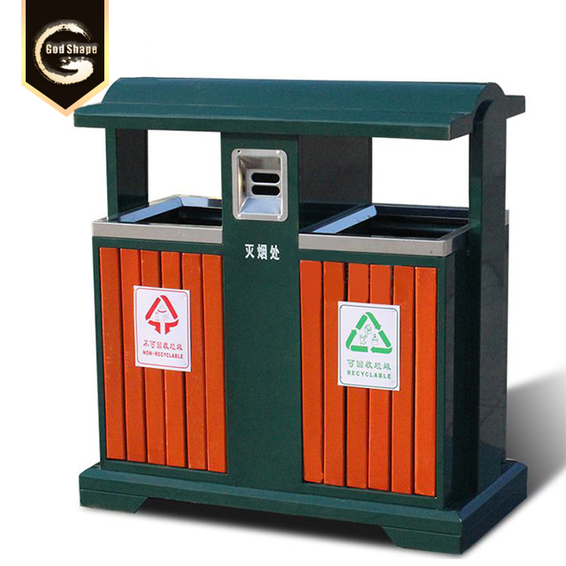 Custom Made Outdoor Stainless Steel Street Road Park Round Trash Can Waste Bins with Ashtray