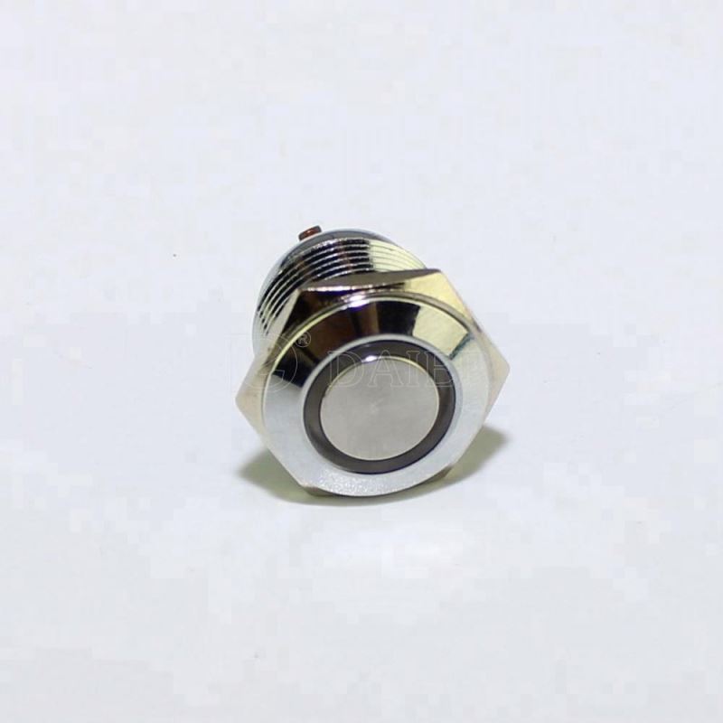 16MM Flat Button Metal Waterproof Momentary Push Button Switch 4 Pins