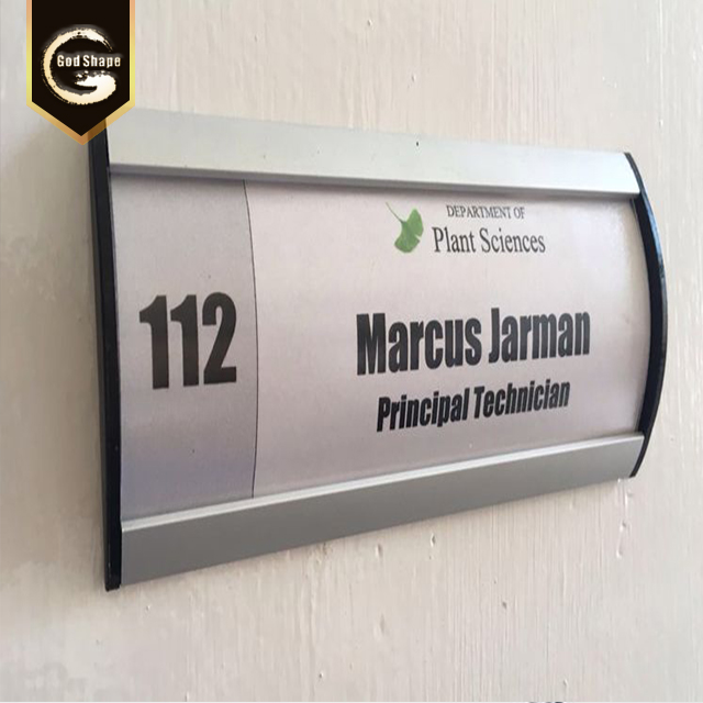 Custom plastic acrylic covering aluminum sheet profile sign plate door number plate