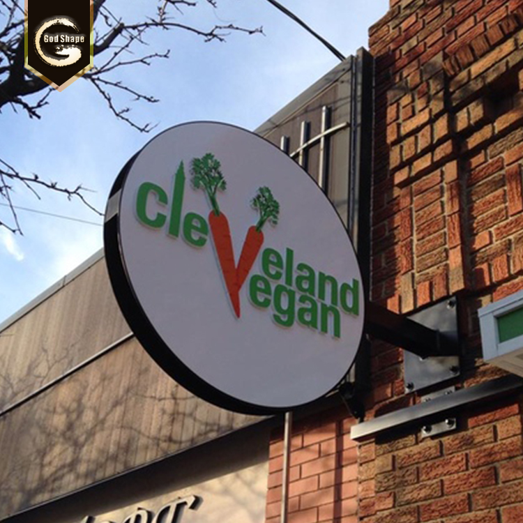 Hot sale round light box logo display circular projecting wall mount light box