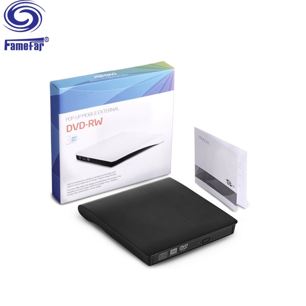 Portable Slim dvd drive enclosure 5.25 External USB DVDROM DVDRW Burner Writer For Laptop Netbook PC