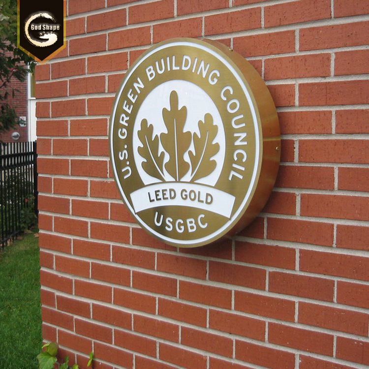 Godshape Sign custom made metal plaque wall sign 3d vintage metal large business logo sign