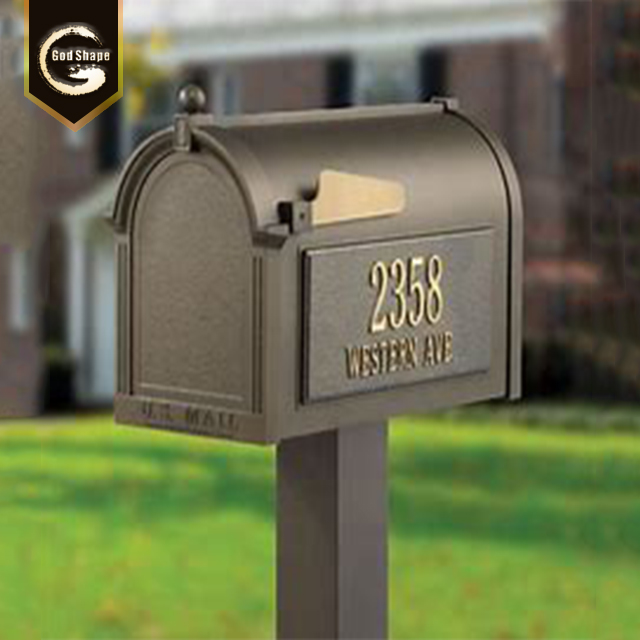 Garden Anti Theft Stainless Steel  Metal Waterproof Free Standing Letterbox Paper Post Mailbox Lock