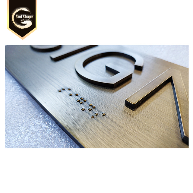 Factory Customer Made Price Metal Office Name Desk Plate Room Floor Number Letter Display Plate Panel Sign