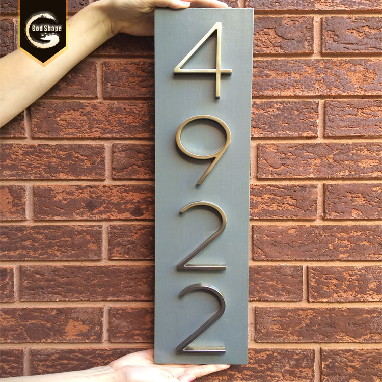Manufacturer Supply Custom Aluminum Address Plate House Number Plaque  House Address Plaque Sign