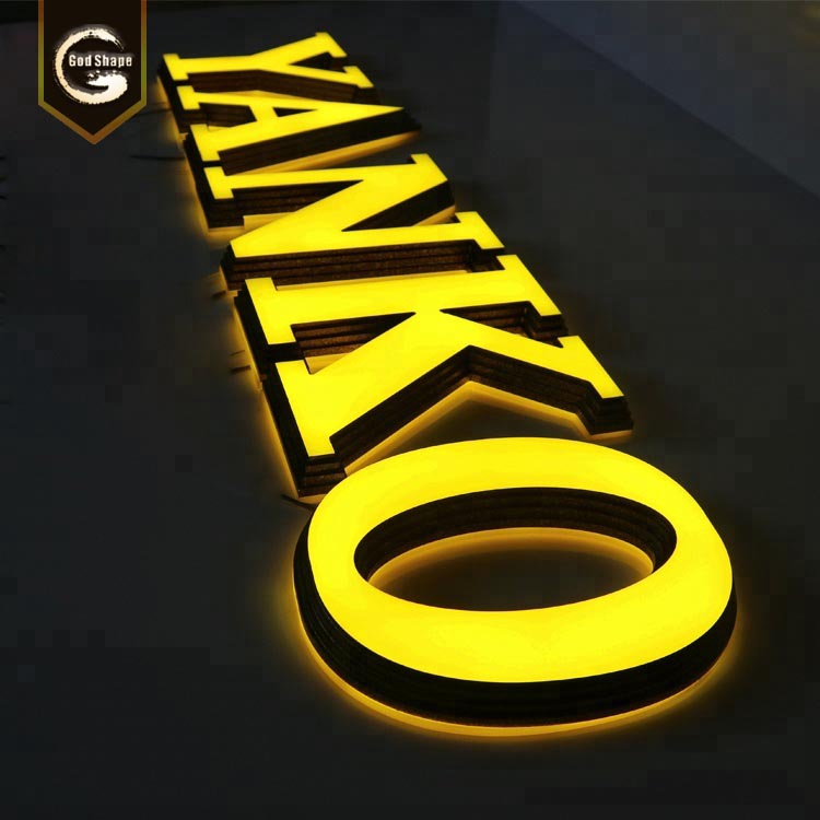 Custom 3d logo letter sign acrylic front lit led channel letter