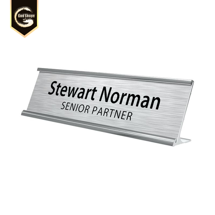 Aluminum metal table sign holder Aluminum desk name plate signage