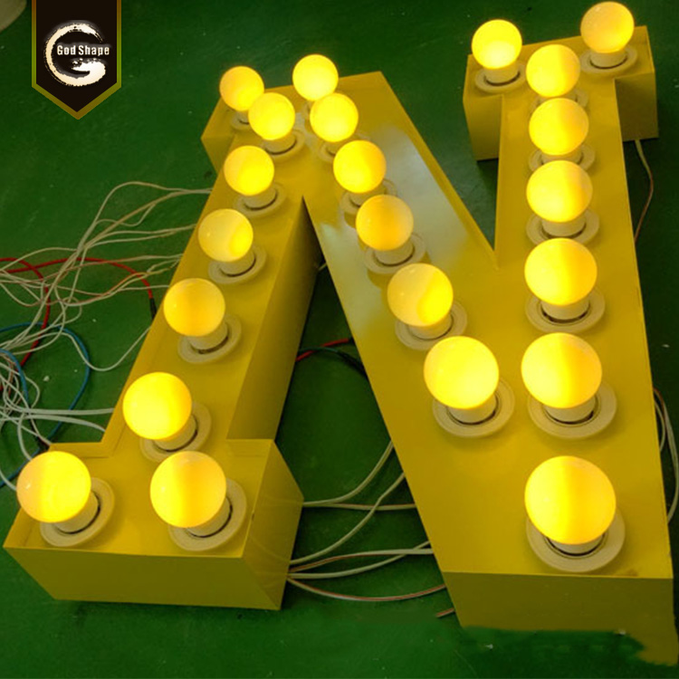 Custom Made Super Bright Led Signs 3d Cut Acrylic Letters With Light Bulb