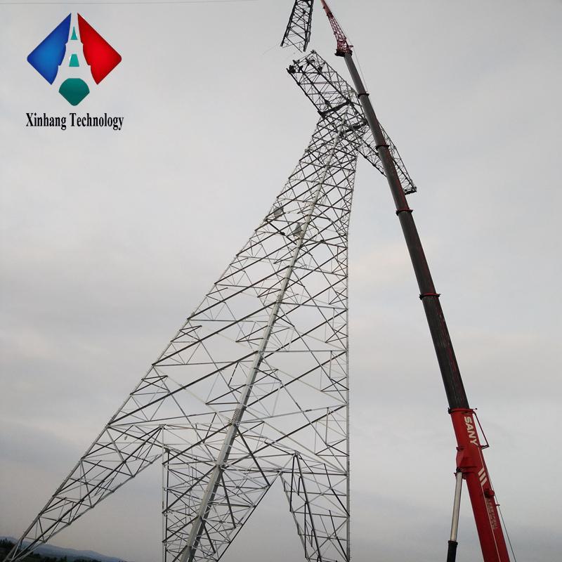 132kv power ohtl self-supporting 400kv suspension 48m transmission lines tower