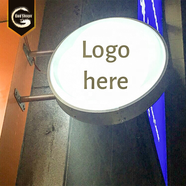 Round Shape Wall Mounted Led Beer Light Box Pub Restaurant Signboard Metal Profile Light Box Sign
