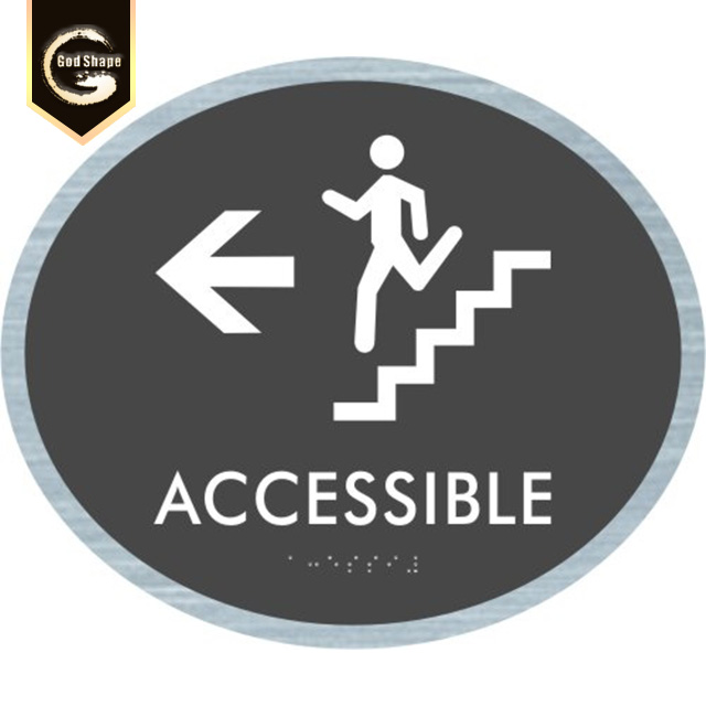 Chinese Manufacturer High Quality Fire Exit ADA Tactile Braille Sign