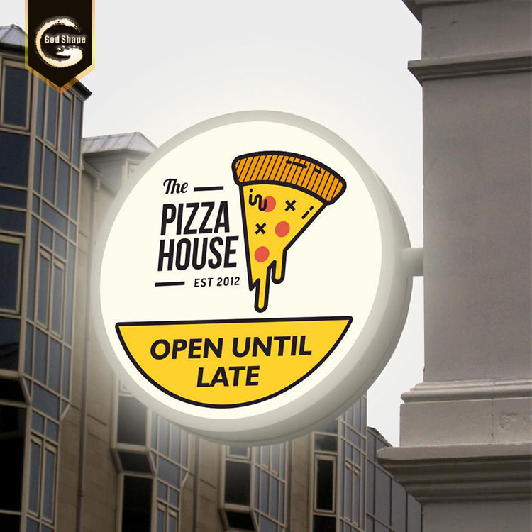 Custom illuminated signage outdoor waterproof advertising round light box