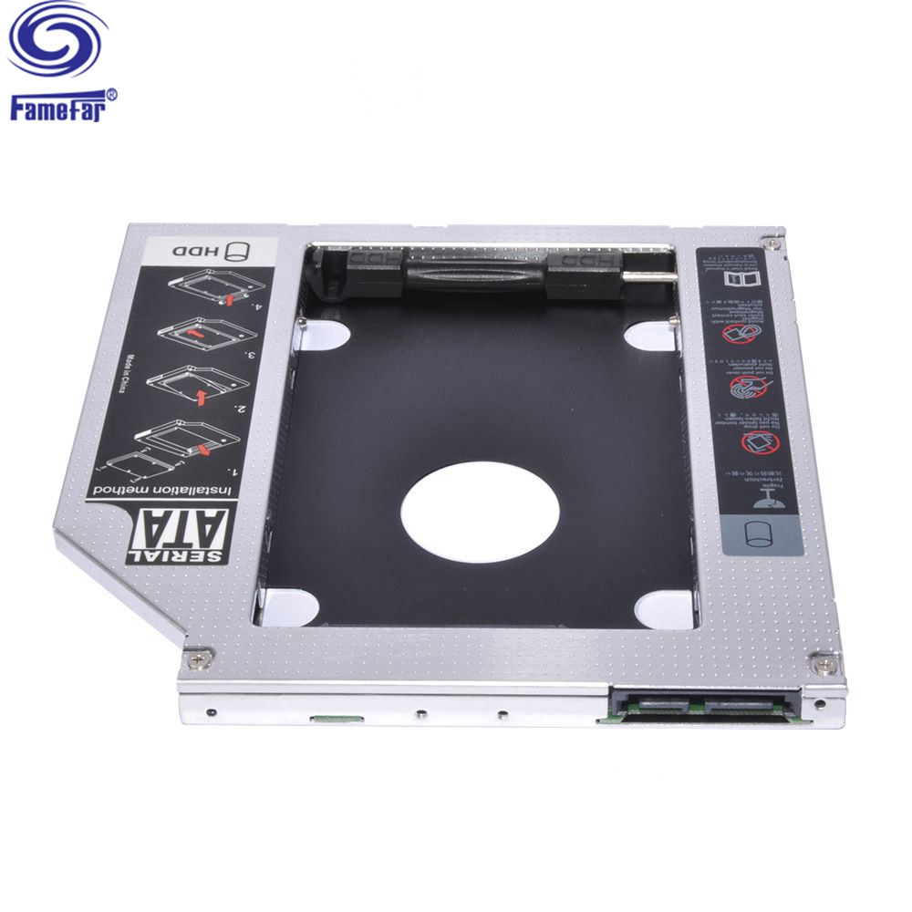 12.7mm 9.5mm Aluminum Universal 2nd hdd hard drive for 2.5 SSD Case Laptop CD-ROM Optibay