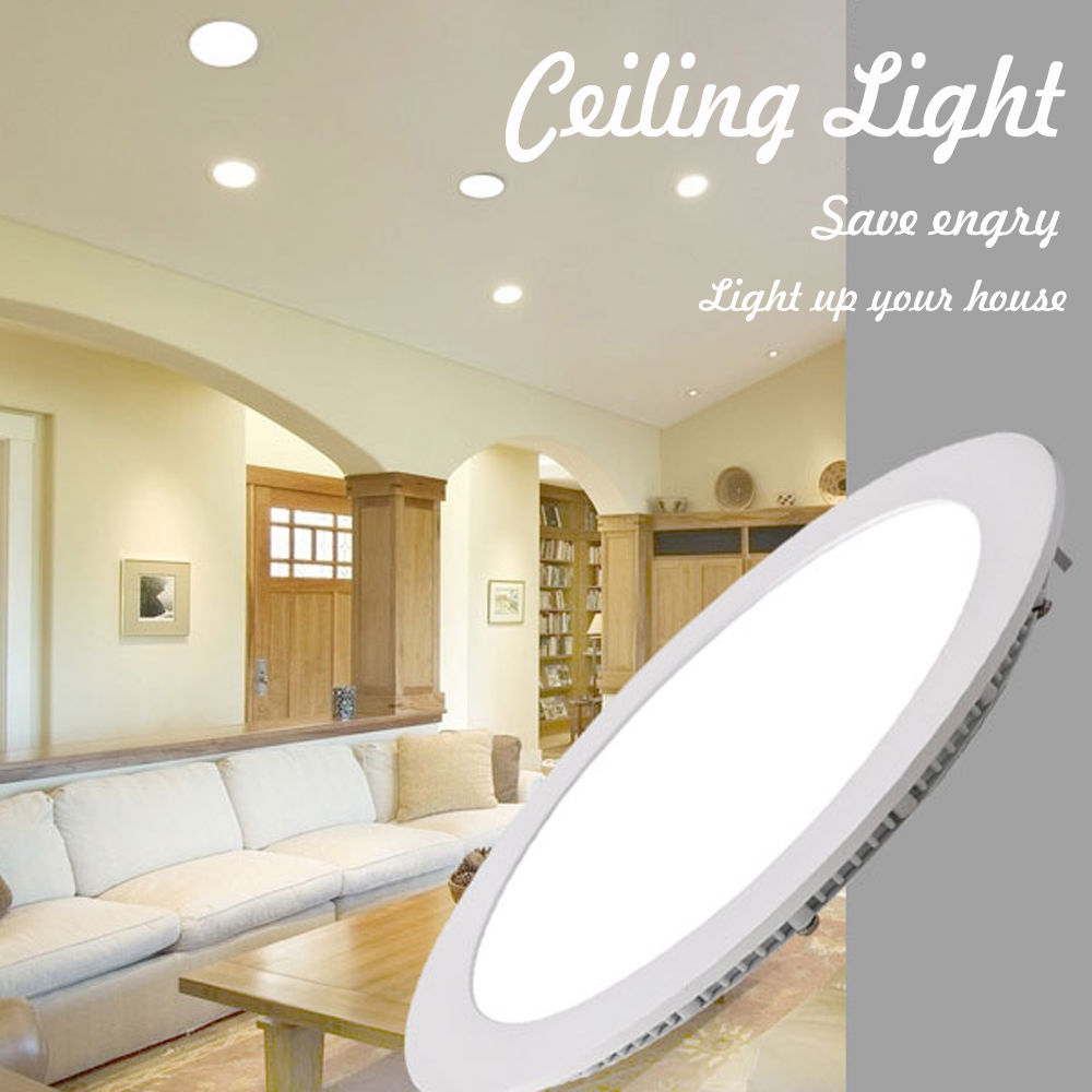 Ultra Thin LED Panel Light  6W 12W 18W 24W  Driver Included AC85-265V Recessed Ceiling Panel Lamps for indoor Lighting