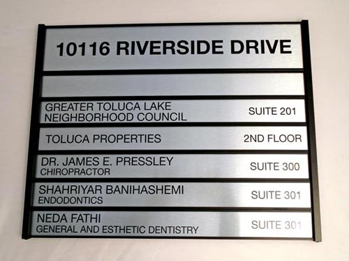 Indoor building directory panel sign for company office, hospital use
