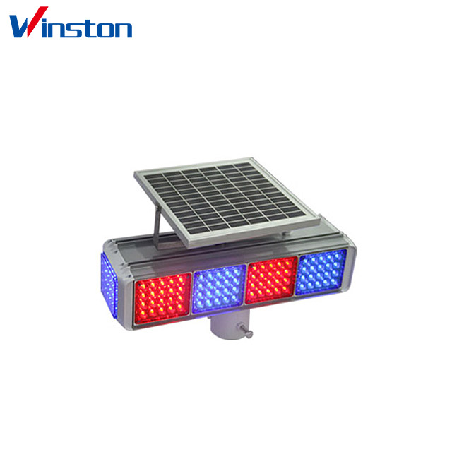 WS-B04B Four Sides Solar Strobe LED Traffic Warning Light