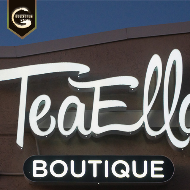 Coated Stainless Steel LED Sign Light Box Illuminated Sign