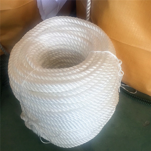 marine White Three Strand polyester Anchor Rope Mooring