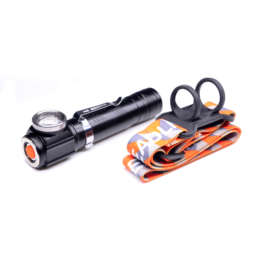 Muliti-Function 10W T6 Led 2 IN 1 Zoomable Headlamp USB Rechargeable Aluminium Torch Flashlight with Clip Magnetic