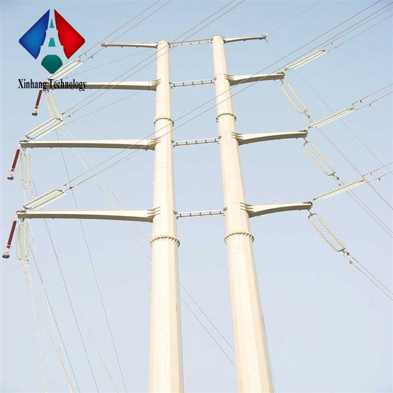 monopole lattice masts 11kv 132kv electric steel types towers power transmission line hot dip galvanized pole