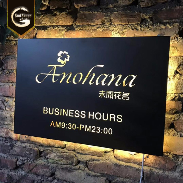 Factory Modern Company Name Background Wall Storefront Letters Number Advertising Led Light Box Signage