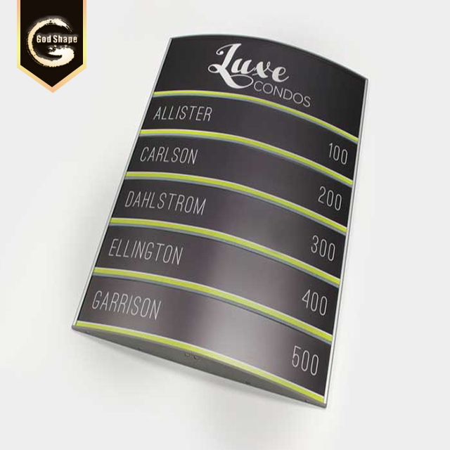 Factory Customer Made Curved Metal Office Name Desk Plate Room Number Hotel Sign